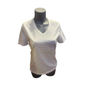 Universal thread V-neck, white T-shirt, size XS